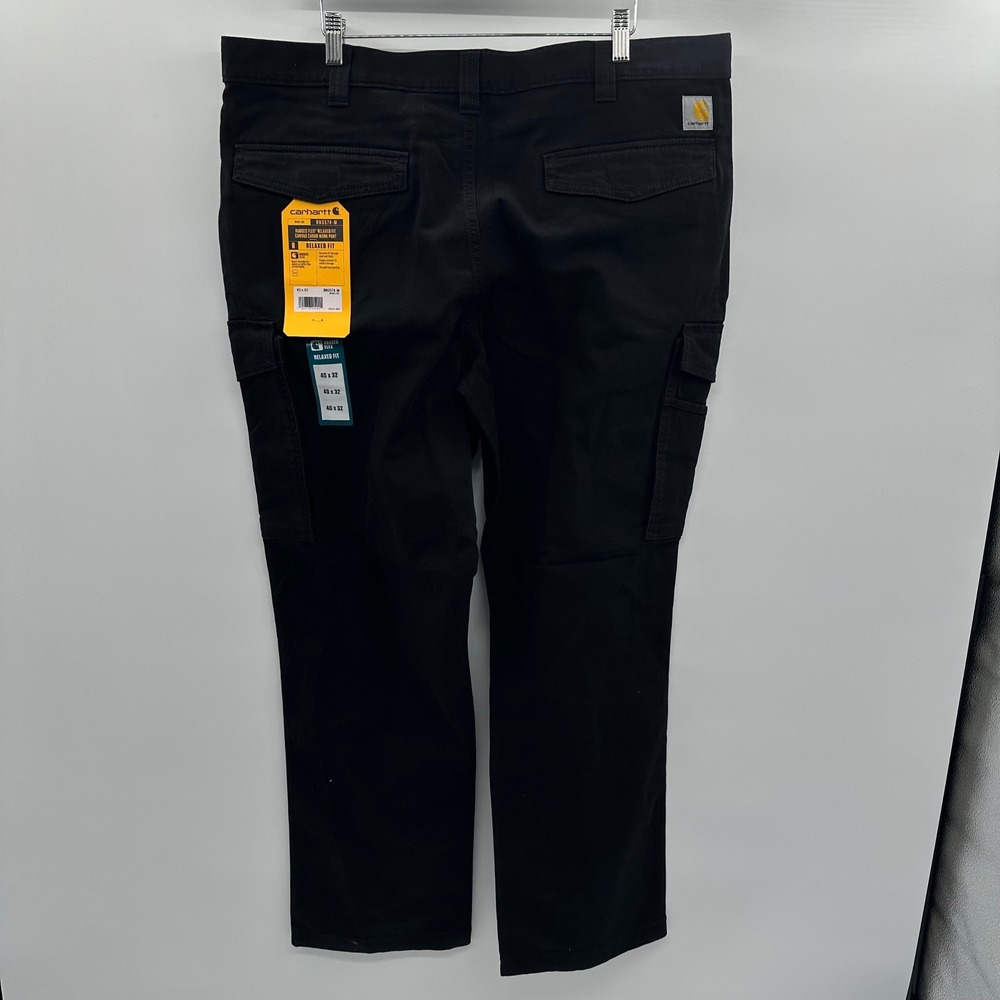 Lot 2 Carhartt Rugged Flex Relaxed Canvas Cargo Pants Black 40x32 103574-BLK NWT - Picture 2 of 14